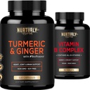 Vitamina B Complesso e curcuma currica con BioPerine & Ginger - Contiene tutte le vitamine B essenziali - B1, B2, B3, B5, B6, B7, B9, B12 e Biotina - Integratori erboristici ad alto assorbimento