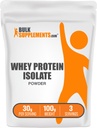 BulkSupplements.com Polvere isolata di proteine del siero di siero - Polvere di proteine del siero non aromatizzata, supplemento nutrizionale - senza glutine, 30g per porzione, 100g (3,5 oz) (pacchetto di 1)