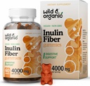 Wild & Organic Inulin Fiber Gummies 4000mg - Supporto digestivo w/Chicory Root - Soluble Fiber Supplement w/Inulin Powder - Prebiotici per Gut Support - 60 Gummies prebiotici