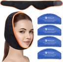 Face Ice Pack Wrap per TMJ, denti di Saggezza, con 4 Pacchetti di Gel di Terapia Fredda Riutilizzabili, Rilievo di Dolore per Chin, Testa, Giacca, Chirurgia Orale e Facciale, Implant dentali