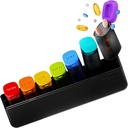 Organizzatore di pillole settimanali 1 volta al giorno - Travel Pill Box 7 giorni, Contenitore di cassa di pillole di grande medicina per il supplemento giornaliero di vitamina Fish olio, organizzatori di pillole della settimana portatile Dispenser titolare, nero