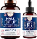 WINDSOR BOTANICALs Vegan Vitamin B12 e Maschio Fertilità Supplemento con Maca Root - Energia e fertilità Bundle