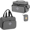 CURMIO sacchetto di stoccaggio della medicina vuoto, organizzatore della bottiglia del pilastro bloccabile con le buste con cerniera portatile per i kit di pronto soccorso, scatola di medicina per la casa e il viaggio
