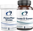 Progetti per la salute Vitamina D & Women's Probiotic Bundle - ProbioMed Women (30 capsule) Gut Health & Vaginal Probiotic con Vitamina D Supreme (30 capsule) con Vitamina K2 per Immune & Bone Salute
