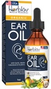 Olio per l'orecchio organico per le infezioni dell'orecchio - Eardrops naturale per la prevenzione delle infezioni, Rimozione dell'orecchio e della cera di Swimmer - Bambini, Adulti, Baby, Dog Earache Remedy - con Mullein, Aglio, Calendula, Made in USA