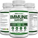 Integratore di supporto immunitario, 10 in 1 Immunity Booster Blend of Elderberry, Vitamina C, Zinco, Echinacea, Turco, Probiotici & Antiossidanti per la difesa immunitaria, Respiratory & Digestive Health, 60 Pills
