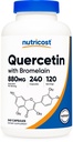 Nutricost Quercetin 880mg, 240 Capsule Vegetariani con Bromelain (165mg) - 120 Serve (440mg Quercetin Per Cap) - Gluten Free, Non OGM