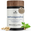 AKSHAR Ayurveda - Capsule Ashwagandha con Estratto di Radice di Ashwagandha e Polvere - Supporto di erbe adaptogenico - Integratori di Ashwagandha senza Cruelty Vegan (60 Conte)