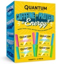 Quantum Energy Square - Energy Bar con Caffeina e 10g Protein, Snack sano sul Go - Vegan, senza glutine, Soy & Dairy-Free - Varietà 4-Pack
