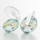 Piccolo caso di pedaggio, scatola di pedaggio carino per borsa e tasca, 4 scomparti porta pedana rimovibile, organizzatore di pedaggio portatile per vitamine, integratori, oli di pesce (verde)