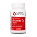 PROTOCOLLO PER LA VITA BALANCE - Vitamina D3 5000 IU (High Potency) Supporta l'assorbimento del calcio, la salute di ossa e dentale, la funzione del sistema immunitario, il sistema nervoso e la funzione cognitiva - 120 Softgels