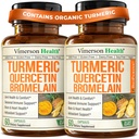 Quercetina con Bromelain curcumina curcuma curcuma Supplemento – Allergy Relief, Joint & Immune Support – Integratore di curcuma organico con pepe nero (Bioperine) – Quercetin 500mg Capsule 2 Pack