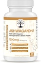 Ashwagandha con pepe nero per l'assorbimento potenziato - Certificato organico, non OGM, senza glutine - Supporta l'umore e l'energia, Supporta riposo e relax - 120 capsule vegane