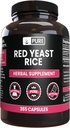 Ingredienti originali puri Riso di lievito rosso No Magnesio o Filler di riso, Sempre Pure, Lab verificato (365 capsule)