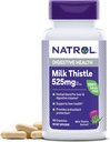 Natrol Milk Thistle 525 mg per porzione, Integratore alimentare per la salute digestiva, Integratore di cardo del latte, 60 capsule, 30 giorni di alimentazione