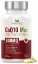 CoQ10 potente antiossidante supplemento - Formula extra forte 800mg, 60 capsule, 1-mese di alimentazione con Coenzyme Q10 vitamine e integratori