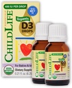 CHILDLIFE ESSENTIALS Organic Vitamin D3 Drops for Infants & Neonati - Baby Vitamin D Drops, 400 IU per Liquid Drop, Immune & Bone Health Support, USDA Organic, Flavorless - 0.21 Fl Oz (2 Pack)
