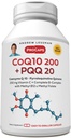 ANDREW LESSMAN Coenzyme Q-10 200 Plus PQQ 20mg - 120 capsule - Mantiene livelli CoQ10, ottimale energia cellulare, Supporta la produzione di energia, cuore, cervello, fegato, rene, pancreas. Nessun Additivo
