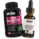 Saw Palmetto per le donne Perdita di capelli & Lions Mane Mushroom Drops - DHT Blocker Growth Plus Bladder & Organic Lion's Mane Mushroom Liquid Drops Tincture - Pure Saw Palmetto Hair Loss & Urination Pills