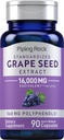 Piping Rock Grape Seed Extract Capsules | 16.000mg | 90 Pills | Vitis Vinifera Supplement | Non-GMO, Gluten Free