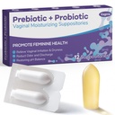 Vaginal Probiotic Suppositories, Prebiotic Infuso con Acido Ialuronico, Tea Tree e Vitamina C&E, pH Balance Support Formula Combatte Dryness, Odor e Discomfort, Restore Feminine Health (12 Conti)