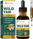 Tutte le gocce di erbe liquide, estratto di Yam Wild con Chaste Berry, Fenugreek, Nero Cohosh per Menopause Relief & PMS Support. 2oz