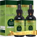 Go Nutrients Selenium 200 mcg Supplemento | Go Nutrients Nascent Iodine Supplemento | Gocce liquide ad alta potenza - Non OGM, Senza glutine