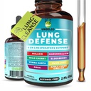 8 in 1 Estratto di erbe di difesa polmonare, miscela (Mullein-Marshmallow-OSHA-Wild Cherry-Elderberry-Yerba Santa-Olive Leaf-ACV) Pulire polmonare, supporto di sistema immunitario e respiratorio. Supplemento liquido 2 OZ