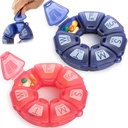Organizzatore di pillole settimanali tondi, gommato TPU, contenitore di viaggio 7 giorni, con 7 grandi scomparti, grande per le vitamine e i supplementi giornalieri, carino caso di pillole con grandi lettere e braille (2 pz)