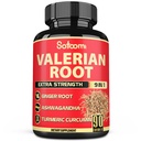 Satoomi Valerian Root Capsule - 9 Erbe Naturali - Ashwagandha, Turmerico, Ginger, Ceylon Cinnamon - 90 Caps per 3-Month Alimentazione