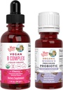 MaryRuth Organics Stress & Cognition Probiotic (Chocolate) per Women & B Complex Drops | USDA Organic, Clean Label Project Verified® | Vitamine per il relax, Metabolismo, & Health | Vegan, Gluten