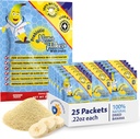 Progetti nutrizionali, Nana prebiotica con Inulina, 100% Pure Banana Flakes, Fibra ad alta proteina e prebiotica, Benessere digestivo, per adulti e bambini 4+ (25 pacchetti a singola dose)