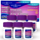 GeriCare Omeprazole Delayed Release Tablets 20mg Stomach Acid Riduttore Pillole per 24 ore Rilievo di bruciore di stomaco- Acido Reflux Medicina per trattare frequenti bruciore di stomaco- Anti-Acido Tabelle di sollievo 42 Conte (2 Confezione)