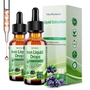 Supplemento 2 confezione di ferro liquido per le donne uomini e bambini, gocce di ferro Vegan con vitamina C D, B12, B-Complex, liquido ad alta potenza con multivitaminico per l'anemia, supporto energetico, ferro di magnesio Gentle