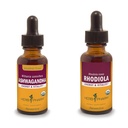 Herb Pharm Ashwagandha & Rhodiola Estratto di radice per energia, vitalità, resistenza & stamina, glicerite senza alcool e alcool canna organica, 1 Oz Ogni