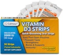 Vitamina D3 Strips 30 Pack| 2000 IU Oral Dissolvable D3 Vitamin Strips | Peppermint Flavor Melts on Your Tongue in 30 secondi | Boost Immunity & Enhance Mental Focus with Vitamin D3 2000