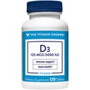 La Vitamina Shoppe Vitamina D3 5000IU Softgel, Supporta la Salute Bone & Immune, Aids in Crescita Cellulare & Assorbimento di Calcio, Gluten Free & Una volta Formula Giornaliera (120 compresse)