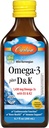Carlson - Omega-3 + D & K, 1430 mg omega-3, 2000 IU (50 mcg) D3, 90 mcg K2 come MK-7, Heart Health, Bone Support, Lemon, 200 mL