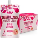 Vegan Collagen Konjac Jelly (Peach Flavor) 120g x 10 confezioni – Basso contenuto di frutta Gel Snack, senza glutine, pianta-based, 7 kcal per tasca