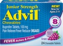 Advil Junior Chewable Ibuprofen Tablets, Uva 100mg, 24 compresse Ogni (Pack di 6)