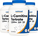 Nutricost L-Carnitina Tartrato 500mg, 240 capsule - 1000mg Per Serving (3 bottiglie)