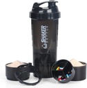 Bottiglie VECH Shaker per miscele proteiche Shaker Leak Proof Water Bottiglia antiscivolo 3 strati twist Off 3 OZ con vassoio per stoccaggio Protein Shake Bottiglia 16 OZ Shake Cup (nero)