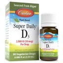Carlson - Plant-Based Super Daily D3 2000 IU (50 mcg) per Goccia, Vitamina vegetariana D Gocce, Vitamina liquida D3, Sorgente da Alghe, Unflavored, 90 Gocce (2.54 mL)