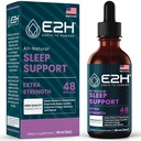 E2H Natural Sleep Support - Melatonina liquida con camomilla, Theanine - Sleep Better, Deeper, Longer - Vegan, GMO-Free - Fornisce Stress Relief - 2 Fl Oz