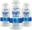 Ring Off (180 Caps) – Rilievo di anelli per le orecchie, Clear Tinnitus Quieting Ear Ringing Relief & Restoring Inner Peace, Ginkgo Biloba, Zinc Picolinate & More – Efficace Hearing Health Support