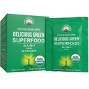 Picco Performance Organic Greens Superfood Powder Packets viaggio singolo Serve. Best Tasting Organic Green Juice Super Food con 25+ Tutti gli ingredienti naturali per la massima energia. (20 Confezione)
