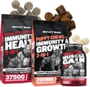 Bully Max Dog Vitality Chews, Muscle Builder Tabs (60 schede) & Puppy Chews Bundle – Supplementi giornalieri del cane per il supporto muscolare, la salute immunitaria e la nutrizione completa per i cuccioli, gli adulti e gli anziani