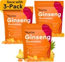 Ginseng Gummies per adulti | Ginseng coreano Supplemento per gli uomini e per le donne | 240 mg Red Ginseng Gummy | Energy Gummies for Memory, and Immunity | Riduzione dello zucchero Ginseng Chews, 45 Gummies (Pack of 3)