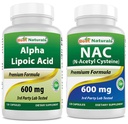 Migliori naturali alfa acido lipoico 600 mg & NAC 600 mg