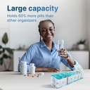 Extra Large Pill Organizer 2 volte al giorno – XL Pill Box 7 giorno con grandi scomparti AM/PM – si adatta a grandi vitamine, integratori & Gummies, per uso di 7 o 14 giorni, colorato, Senior-Friendly, senza Spills